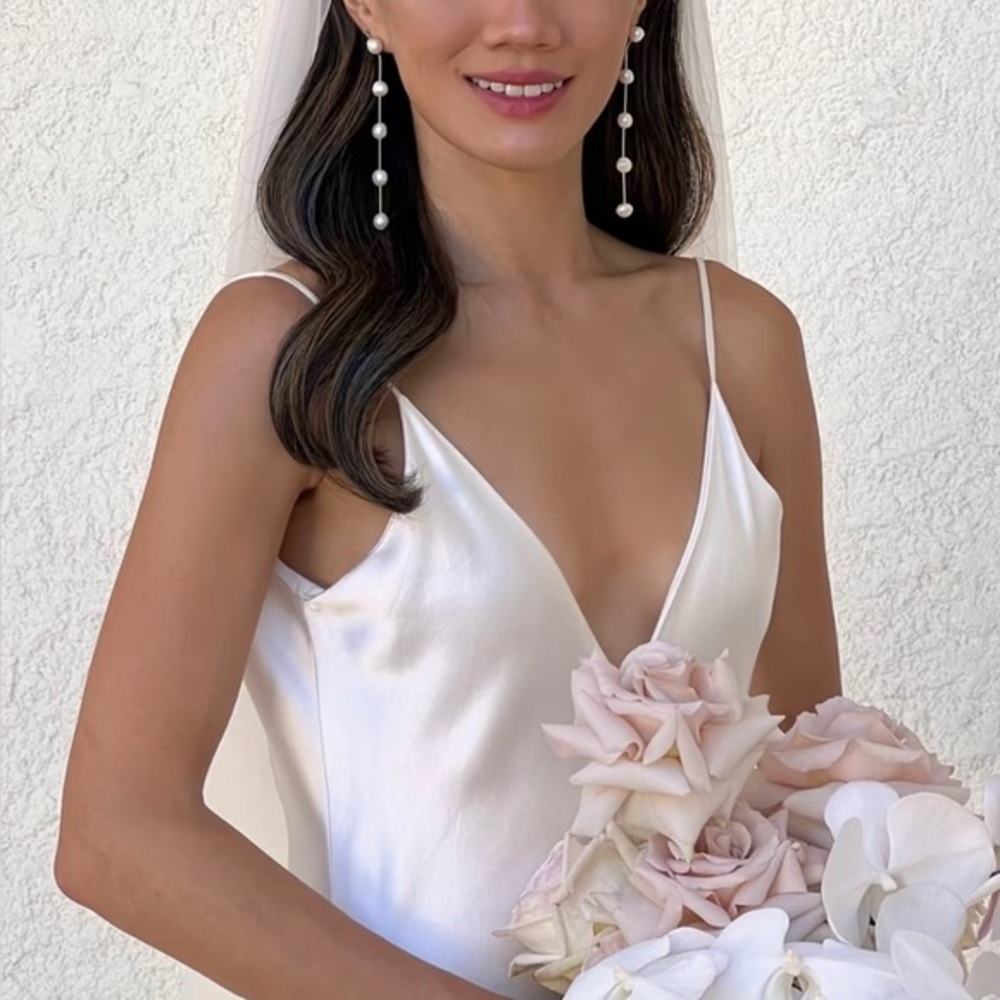 Pearl Drop Wedding Earrings